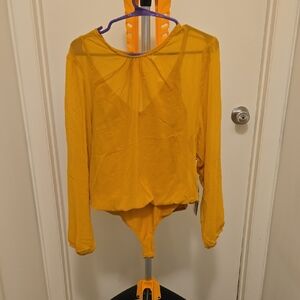 NWT Elegant Mustard Long Sleeve Bodysuit